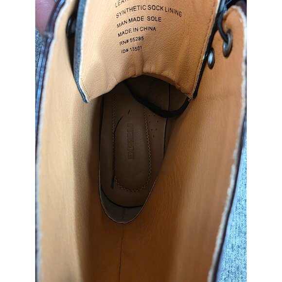 Express Leather Lace-Up Combat Boots In Burgundy Size 8 With Chunky Sole - Picture 6 of 9